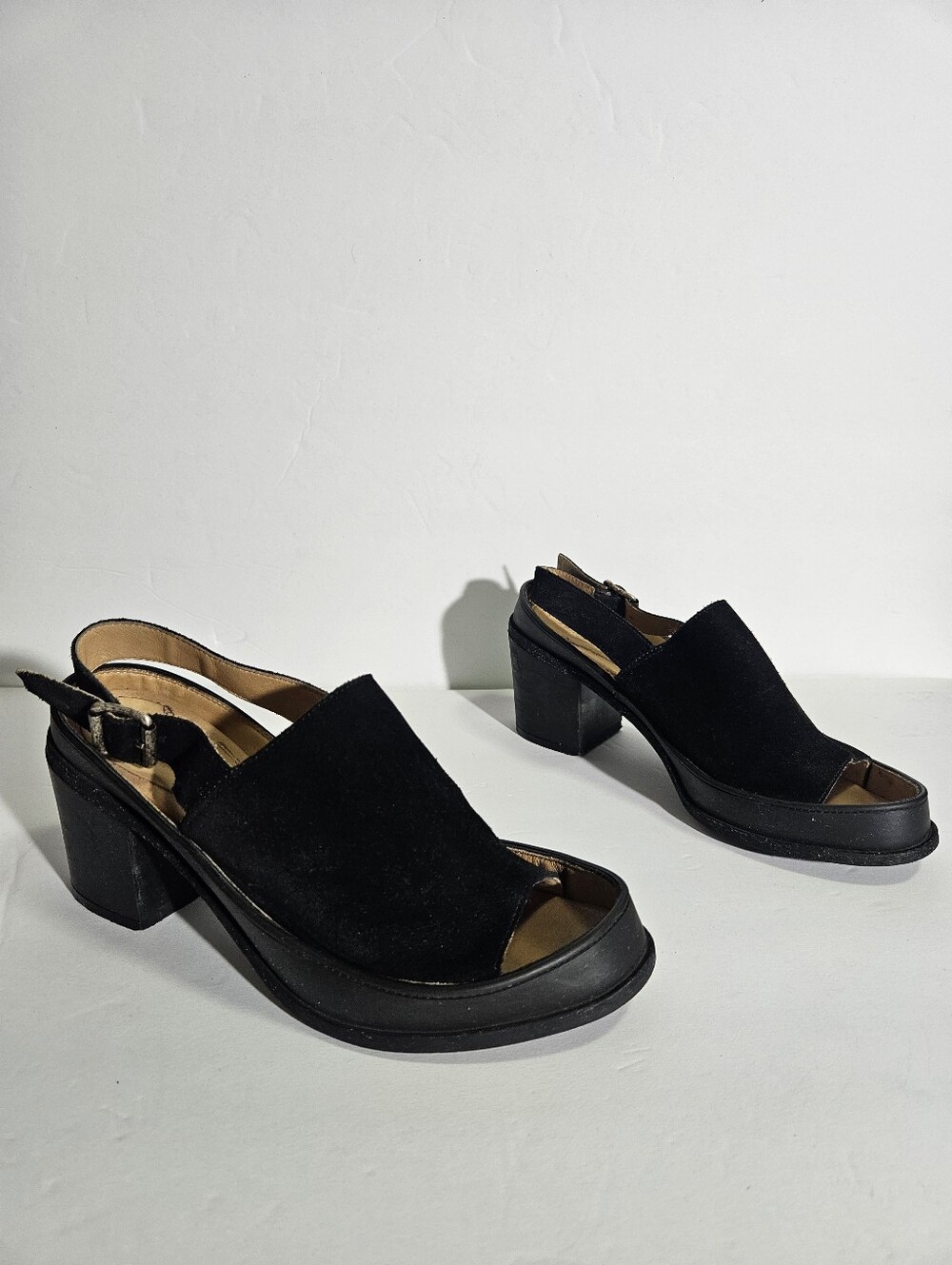 Maison Martin Margiela MM6 Suede Slingback Block Heel Sandals